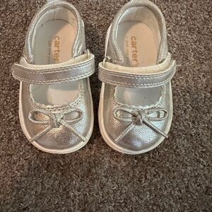 Carter's Shimmering Silver Dress Shoes for Kids